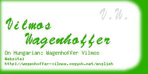 vilmos wagenhoffer business card
